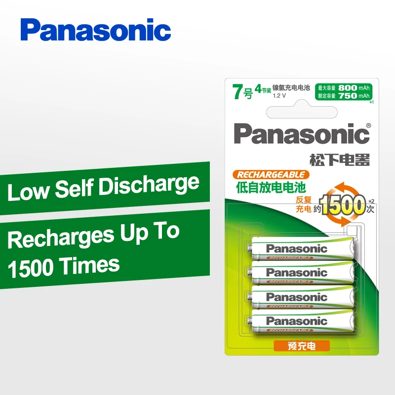 Panasonic высокоэффективные AAA батареи 1500 раз рециркуляции Ni-MH предварительно заряженные HHR-4MRC/4B перезаряжаемые батареи