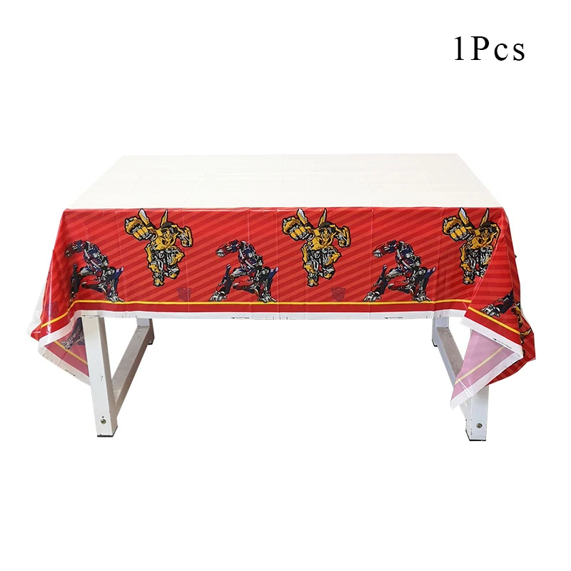 Tablecloth x 1 Transformation Bumblebee Optimus Prime Theme Party Decorations Paper Cup Plate Baby Shower Balloons Kids Birthday Party Supplies - Цвет: Tablecloth x 1