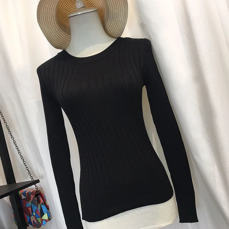 Женский базовый свитер с высоким эластичным воротником сезон осень-зима 2018