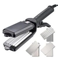 tohuan 3 in 1 hair corrugated iron fast hair straightener corn wave plate electric hair crimper iron waver corrugation styler