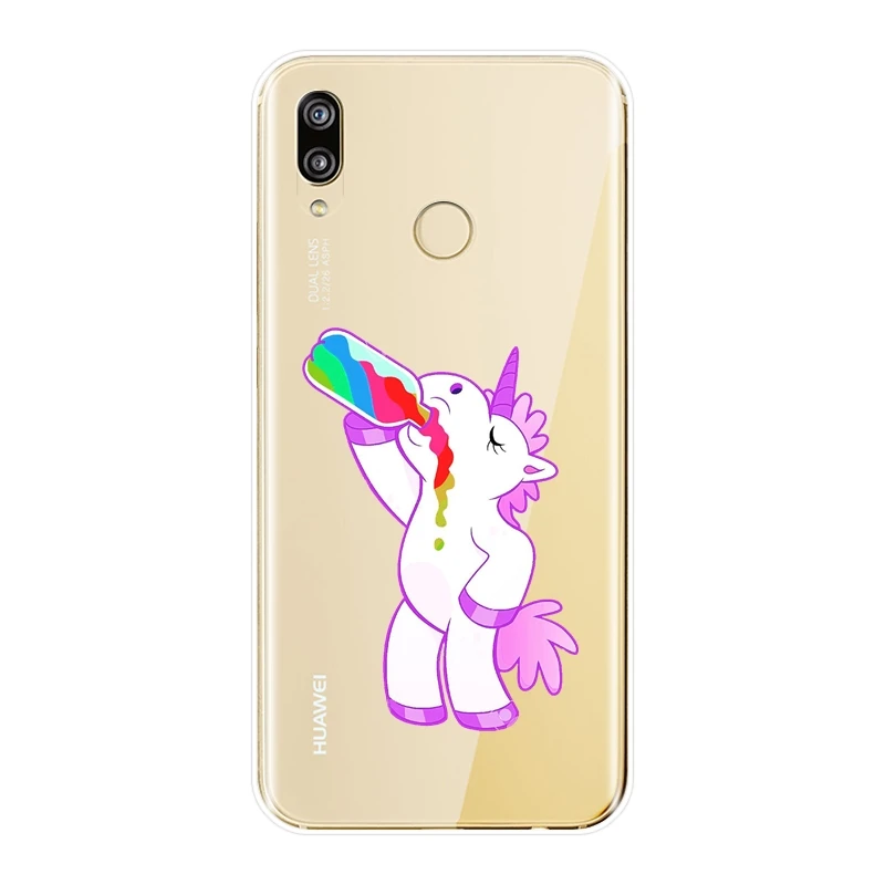 Cute Kawaii Unicorn Silicone Phone Case For Huawei P10 P20 P8 P9 Lite 2017 Pro Plus P Smart Mini Soft Back Cover | Мобильные