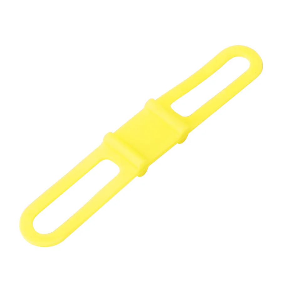 Yellow Велосипедный руль Силиконовый Эластичный велосипедный пояс силиконовый ремешок бандаж фонарь вспышка Светильник Зажим велосипедный светильник Фонарь держатель - Цвет: Yellow