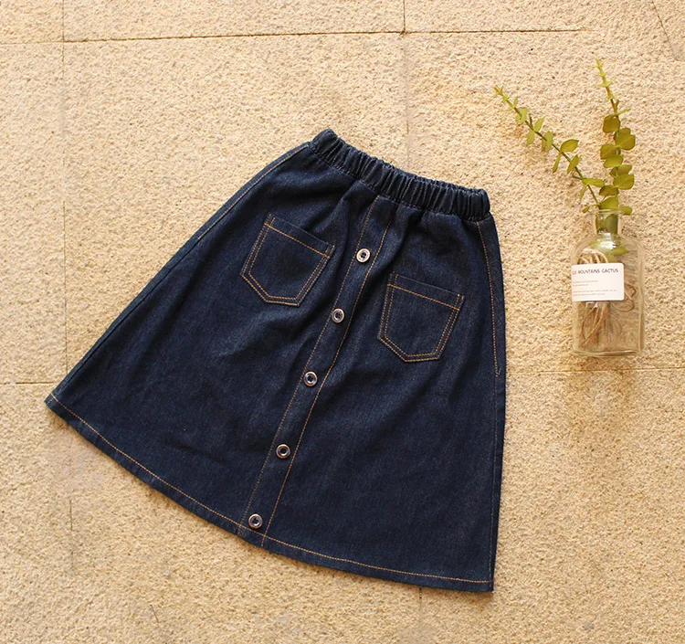 От 3 до 11 лет юбки для маленьких девочек Сезон весна-лето mediume Длинная джинсовая