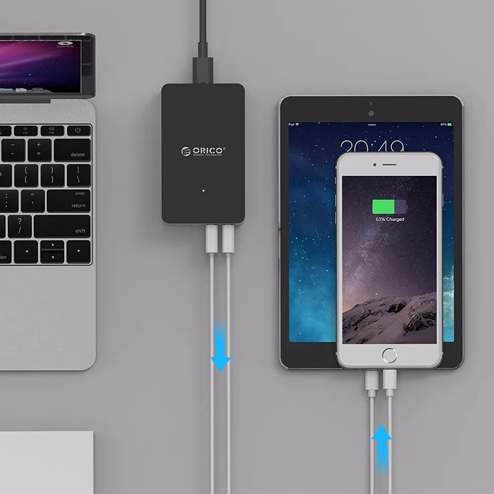 ORICO 4 порта USB зарядное устройство настольная зарядная станция 5V 2.4A 15W для