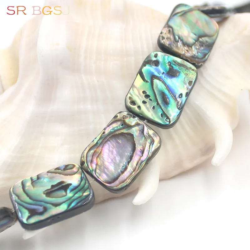 Free Shipping Different Sizes High Quality Rectangle Shape Natural Abalone Shell Jewelry Making Loose Beads 15" | Украшения и