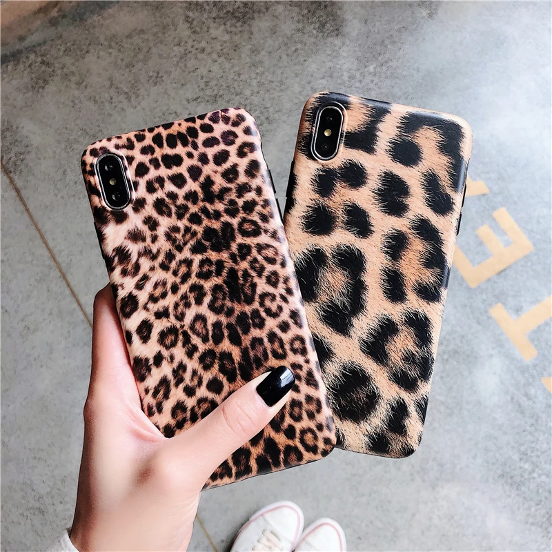 Gimfun Vintage Patterned Leopard Case for Iphone Xs Max Xr Anti-knock Soft Silicon 6s 7plus 8 X Back Cover | Мобильные телефоны и