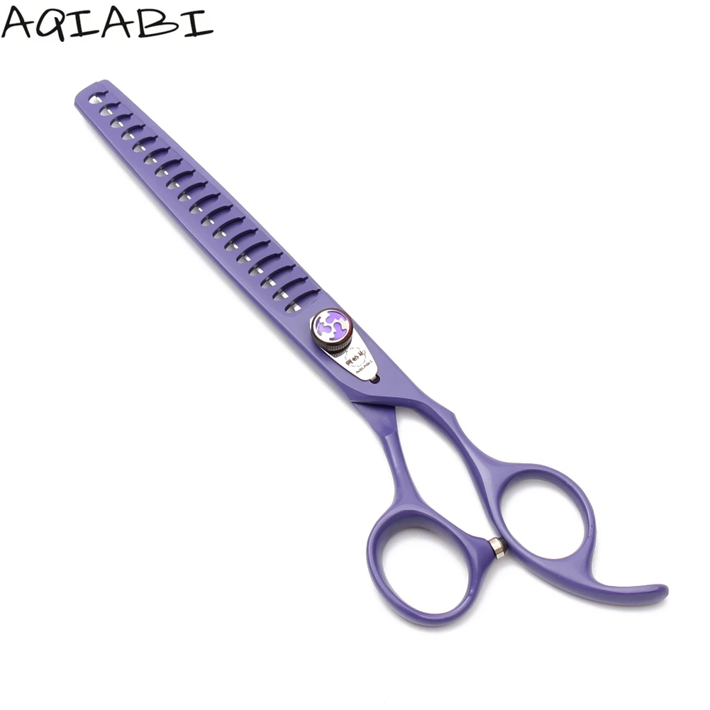 A4004 7" AQIABI 440C Professional Dog Scissors Pet Grooming 18 Teeth Fishbone Thinning Shears Animal Supplies | Красота и