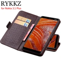 rykkz case for nokia 3 1 plus luxury wallet genuine leather case stand flip card hold phone book cover bags for nokia 3 1 case