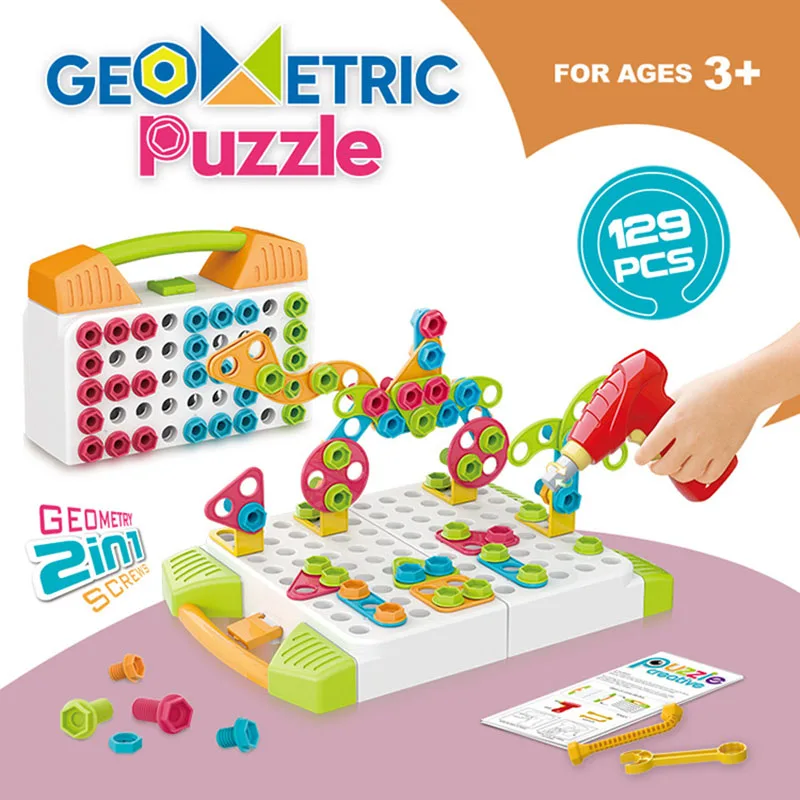 Электрическая дрель винт группа игрушки гайка разборки сборки коробка с