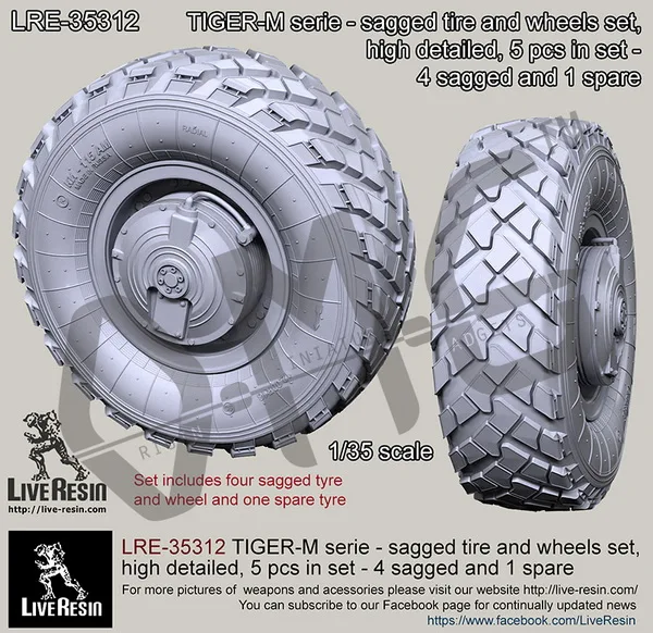 [Набор масштабных моделей] набор шин и колес из смолы LRE 35312 1/35 TIGER M|Наборы для