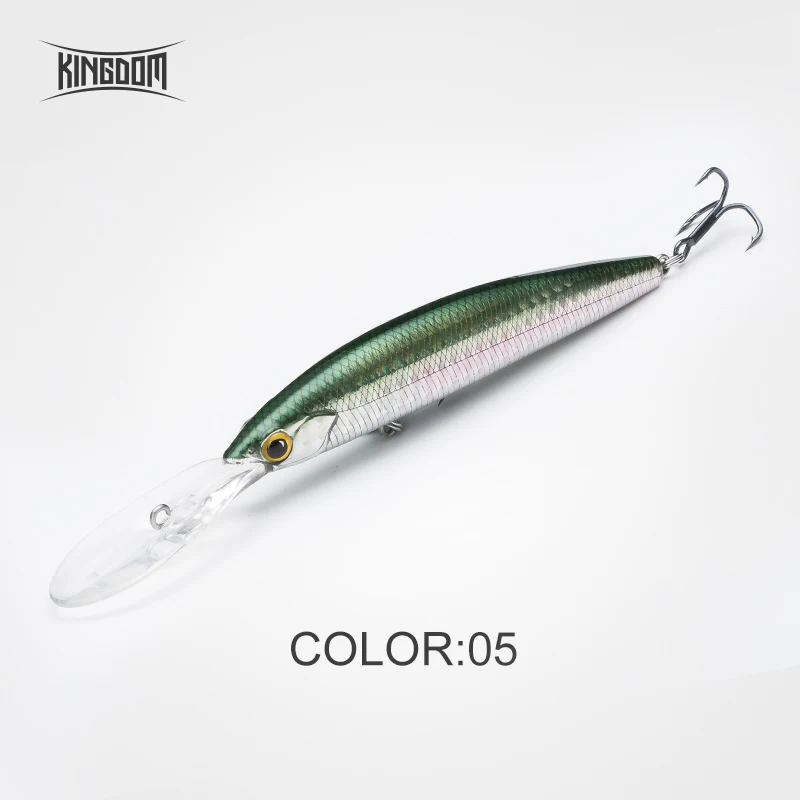 9505-5 Kingdom New Jerkbaits 100DR Fishing lures 100mm 120mm Suspending Minnow wobblers Depth 6-10ft long-casting Bass Pike Hard Baits - Цвет: 9505-5