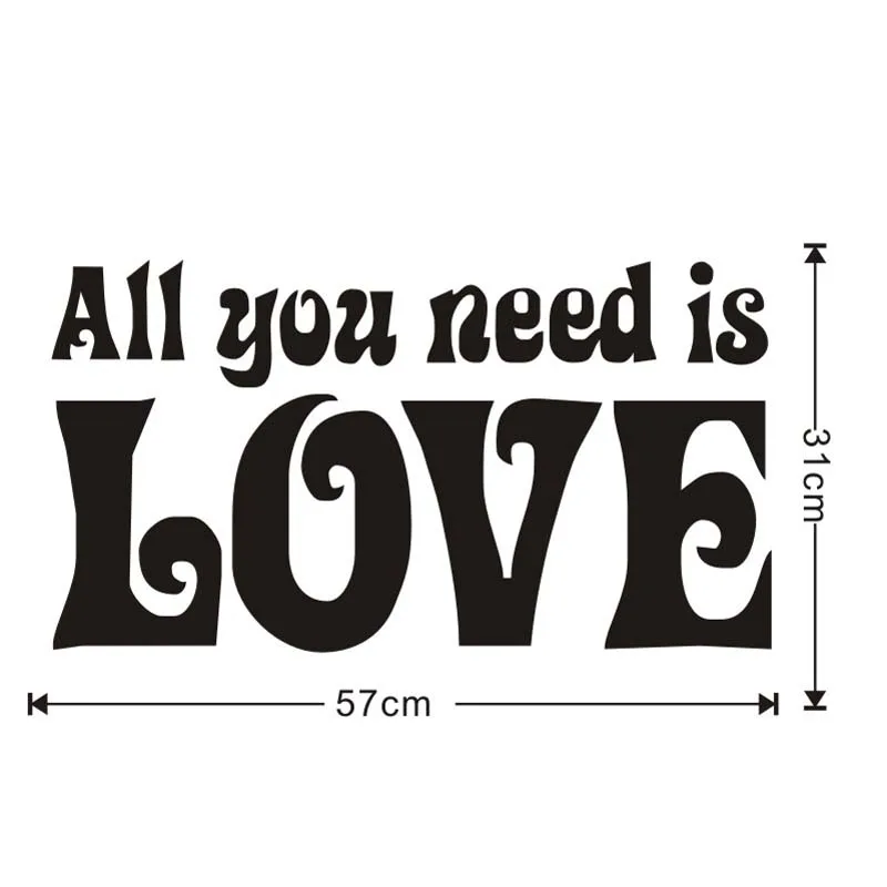 Все что вам нужно это любовь виниловые английские настенные наклейки слова