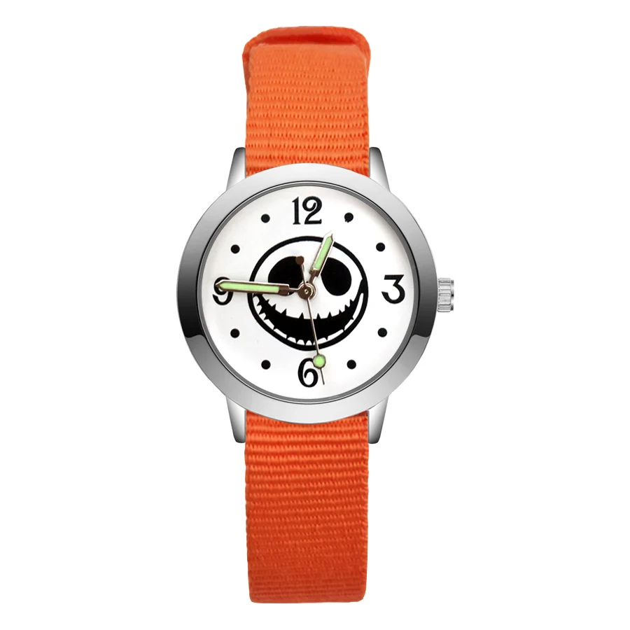 Fashion Cute Skeleton Skull Style Children's Watches Kids Student Girls Boys Quartz Nylon Strap Wrist Watch JA144 | Наручные часы