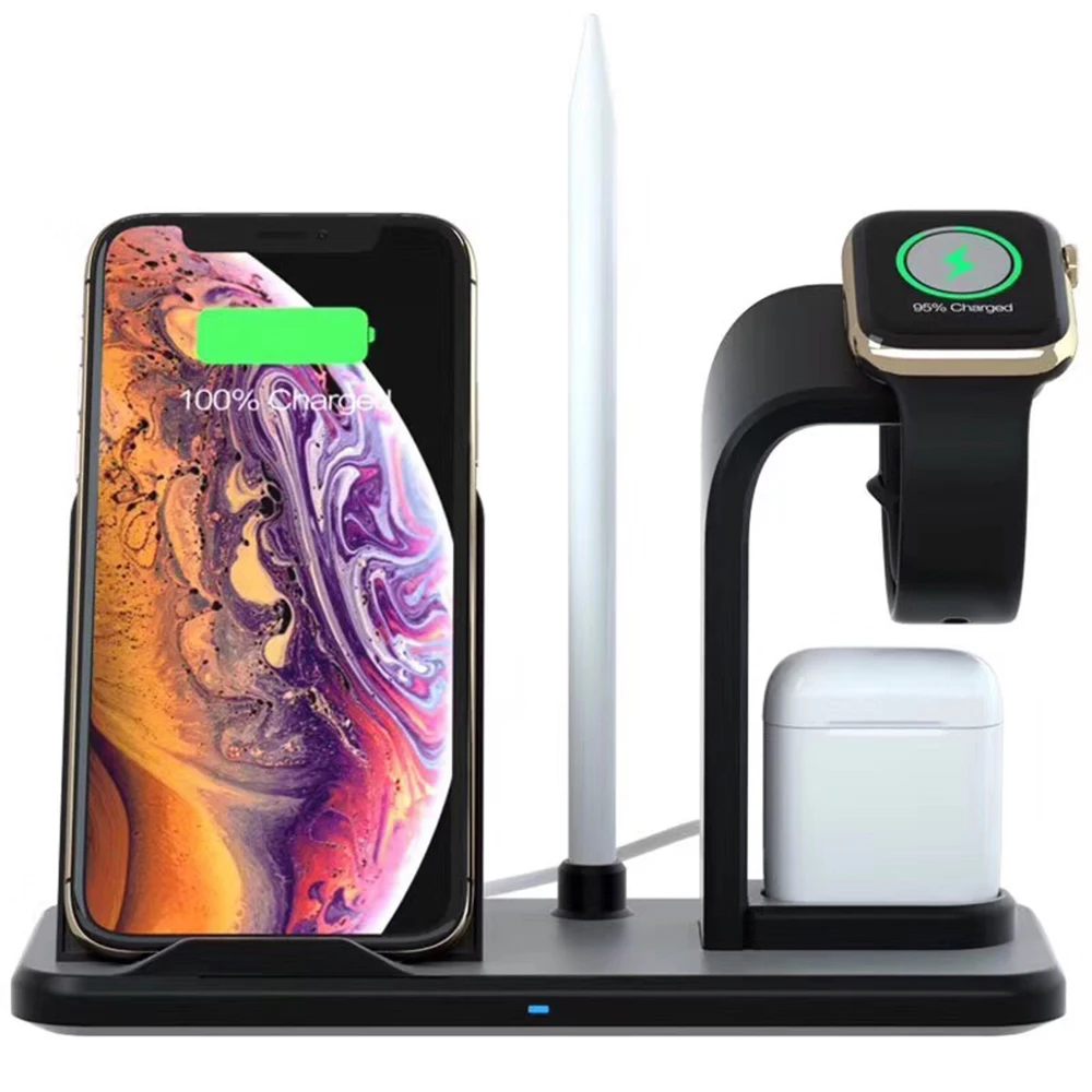 N35 Qi 3 в 1 Быстрое беспроводное индукционное зарядное устройство для iPhone и AirPods