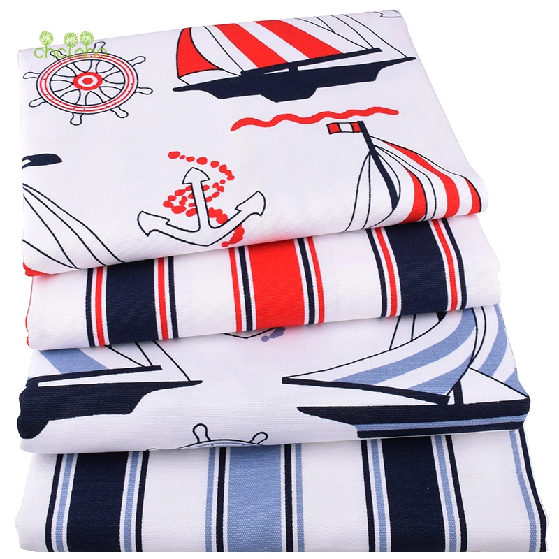 

Chainho,Sea Sailing Series,Cotton Canvas Fabric,Handmade Fabric Cloth For Sofa Curtain Bag Home Decoration Material,50x150cm