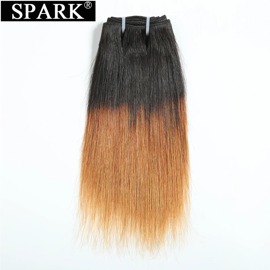 Spark человеческие волосы малазийские прямые пучки Remy 8 дюймов два тона 1B/30 и 1B/27 Ombre