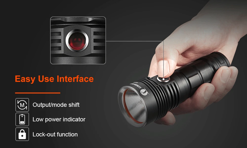 Светильник с подсветкой ODF30C, usb зарядка, вспышка, светильник CREE XHP 70,2, Макс., 3500 люмен, тактический фонарь, дальность луча 280 м, 5 режимов работы, светильник