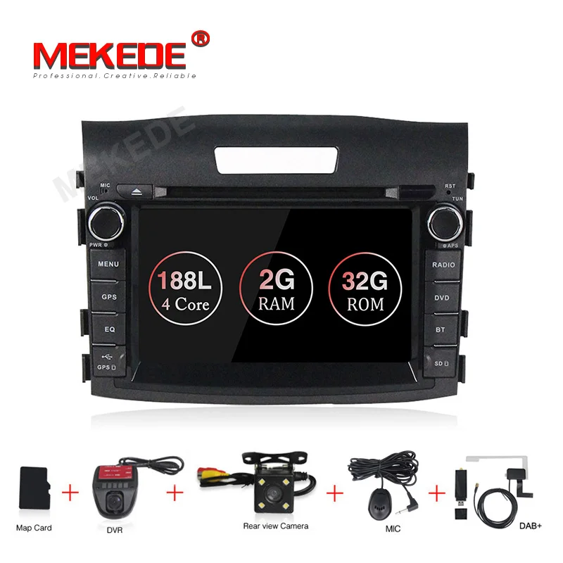 camera dvr dab Mekede Octa 8 Core автомобильный DVD gps android 9,1 2 ГБ+ 32 ГБ для Хонда сrv CR-V 2011 2012 2013 Видео Радио Поддержка 4 аппарат не привязан к оператору сотовой связи - Цвет: camera dvr dab