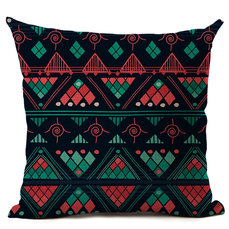 Винтаж Стиль Чехлы для подушек богемный красочные геометрические 3d диван