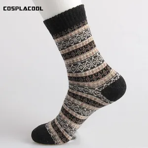 COSPLACOOL новые толстые зимние теплые женские кашемировые шерстяные носки высокого качества, Мужские дышащие напольные носки