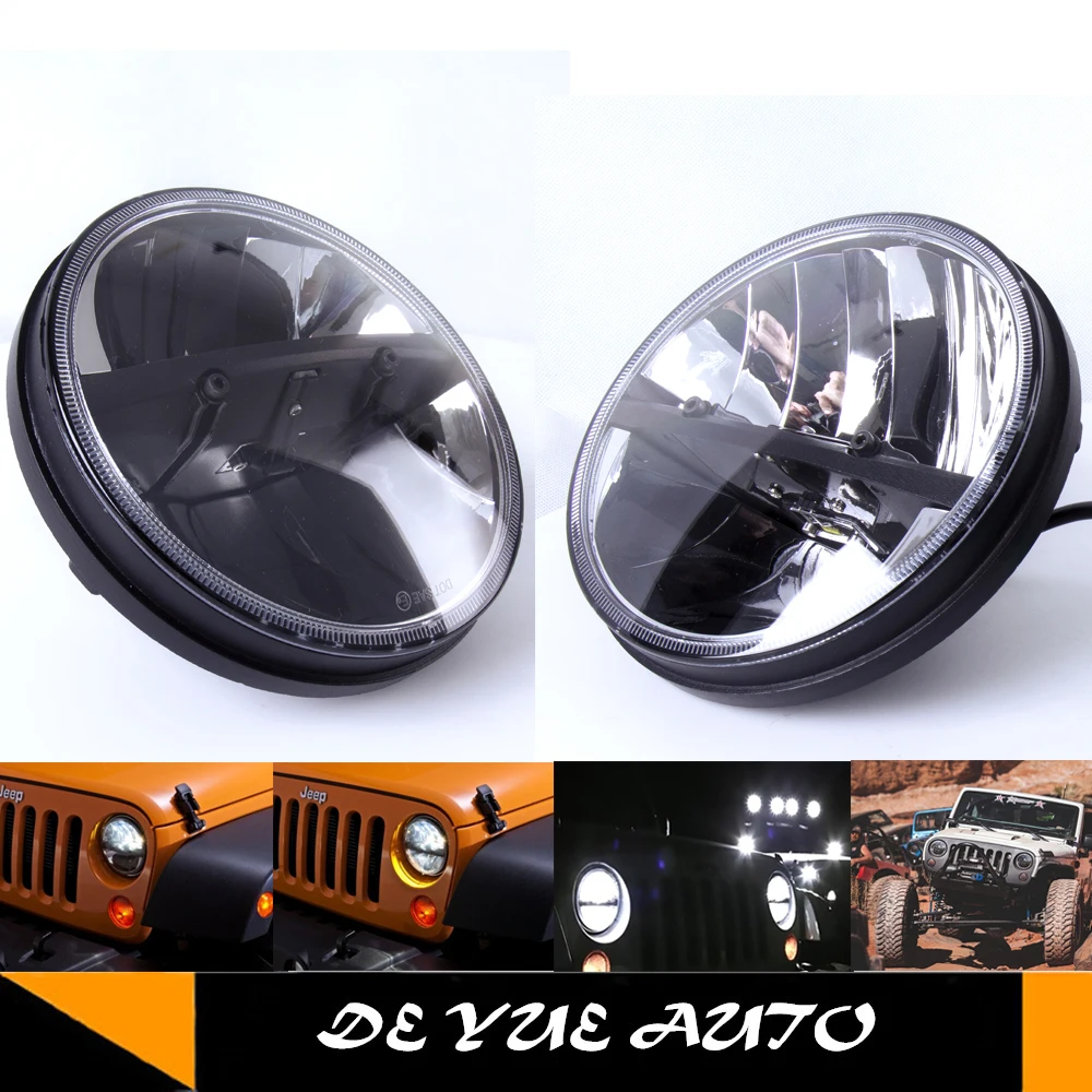 7 дюймов 65 Вт светодиодные фары для jeep wrangler rubicon внедорожника с двухлучевой вилкой