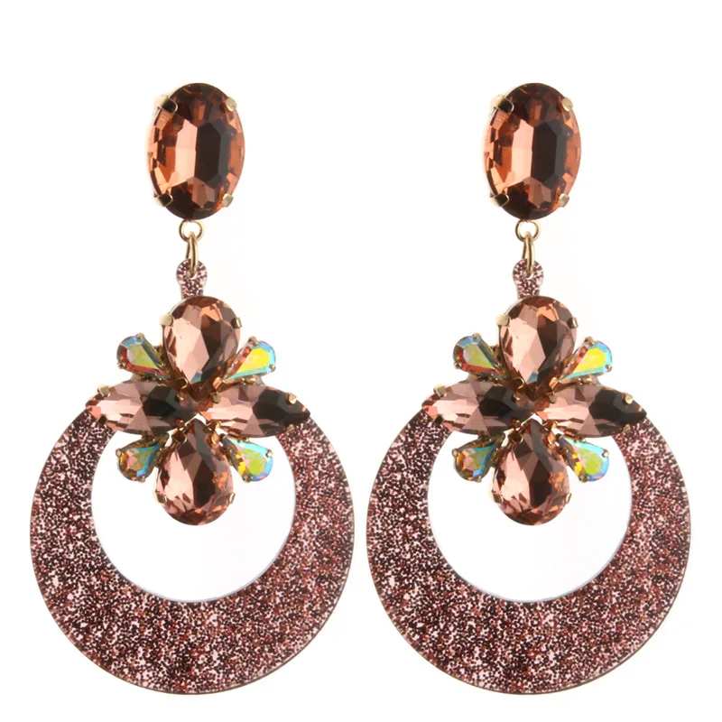 Серьги-подвески NeeFu WoFu большие серьги из полимера с кристаллами Длинные