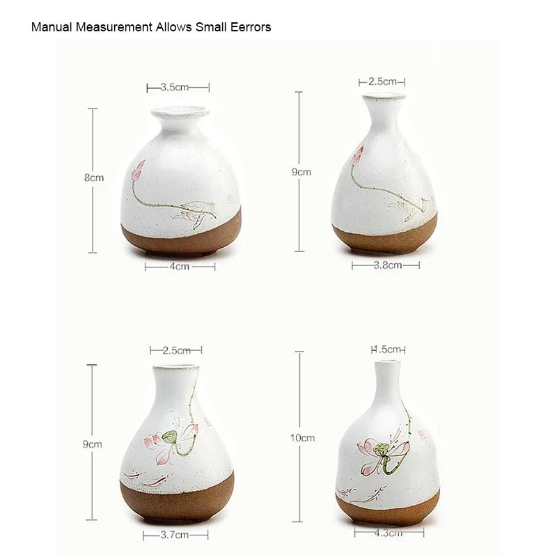 Винтажная керамическая ваза ручной работы с лотосом грубая | Для гидропоники для