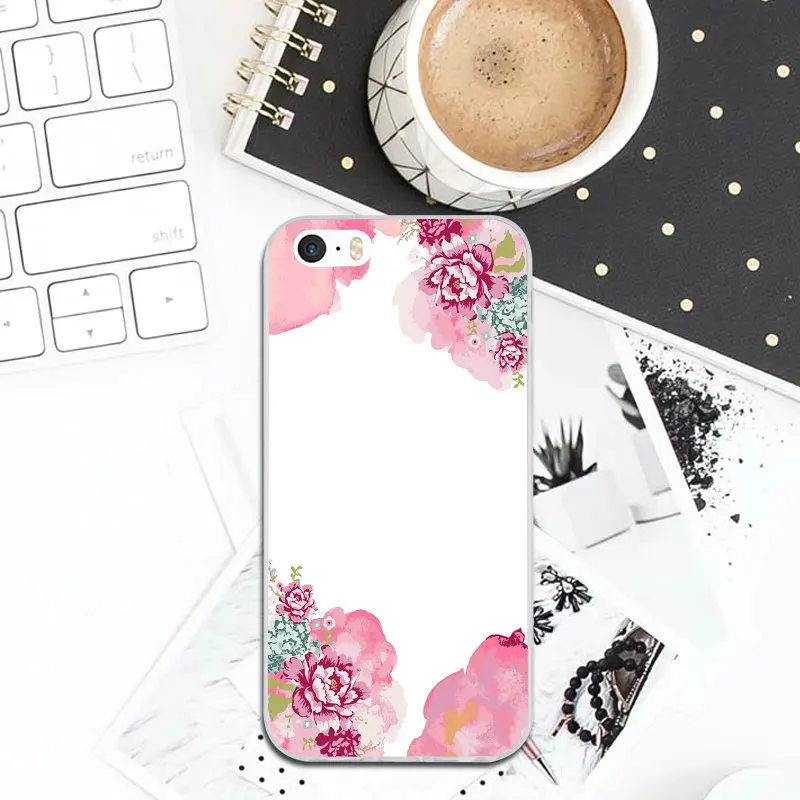 Мягкий ТПУ мобильного телефона Чехлы для iPhone X XR XS Max 6 S плюс 7 plus 8 SE 5 5S 5C 4S цветок