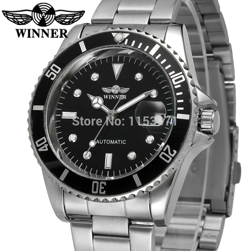 

WRG8066M4T1Winner new Automatic men white color dress watch factory company stainless steel bracelet shipping free with gift box