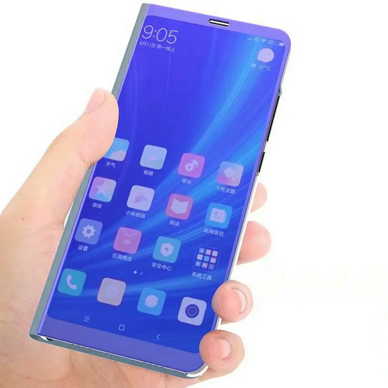 Для Xiaomi mi 6 5 15 дюйма роскошные rror Смарт Флип Стенд кожаный чехол для Подставка