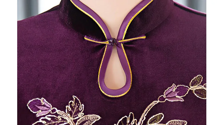 SHENG COCO китайское велюровое вечернее синее платье Cheongsam дамское длинное Шанхай Chipao
