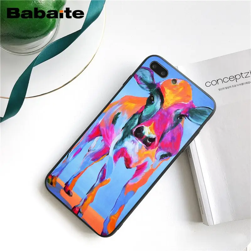 Милый чехол для телефона с мультяшным принтом животных коров iphone 11 12 Pro Max 5 5Sx 6 7 7plus