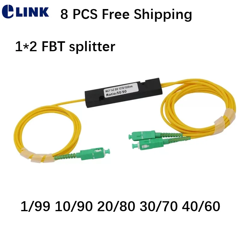 8 шт. FBT сплиттер SC/APC Abs коробка двойное окно 30/70 90/10 80/20 соотношение оптический