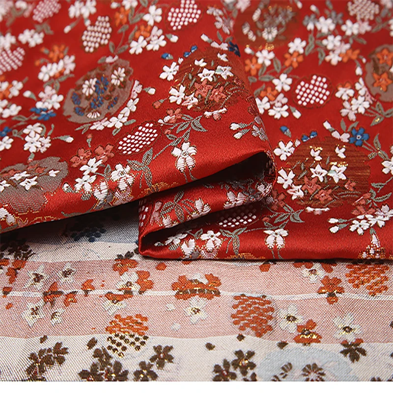 75x100 см Высокое качество Импорт японский красный Сакура стиль металлик жаккард