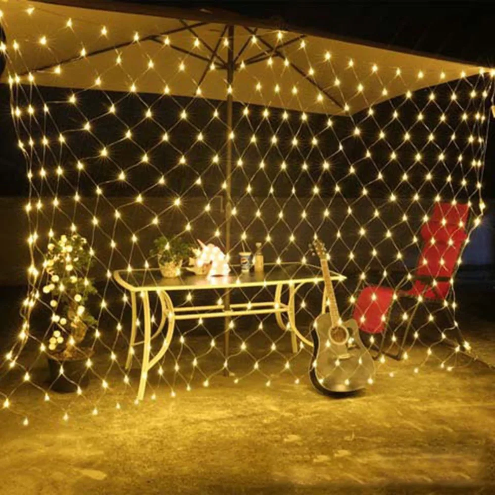 Outdoor 204 LED String Light Multi Color Waterproof Fishing Net Mesh Holiday Decoration for Wedding Party | Освещение