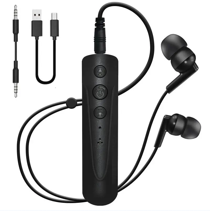 YOU FIRST Bluetooth наушники беспроводные наушники 3,5 мм AUX спортивные наушники с шейным ремешком проводные наушники с микрофоном для телефона - Цвет: Black Black-Earphone