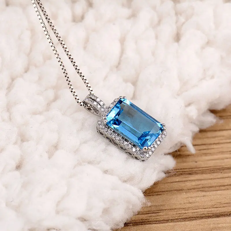 LOVERJEWELRY День Святого Валентина изумрудная огранка 8x12 мм 14кт белое золото