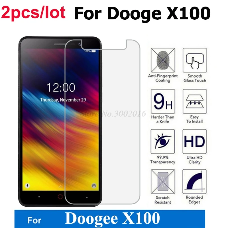 2 шт Для DOOGEE X100 2019 Защитное стекло для экрана 9H устойчивое к царапинам защитное