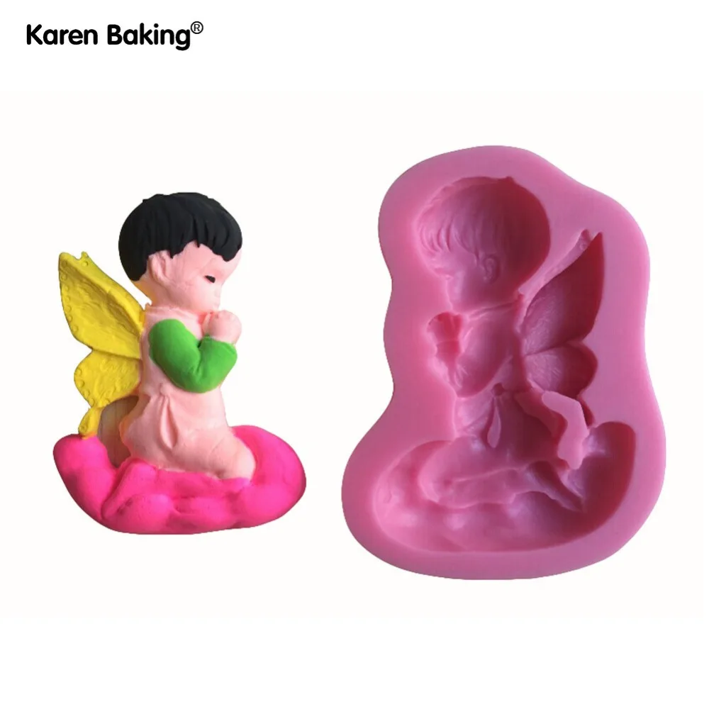 Милый мальчик ангел форма силиконовые 3D формы посуда столовая Бар антипригарный
