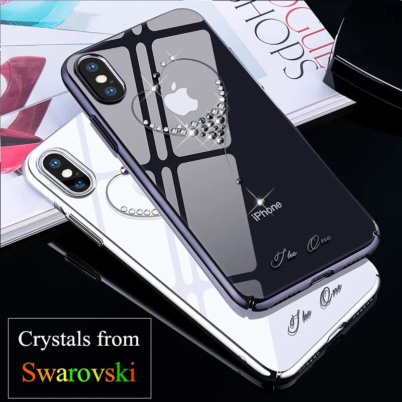 Kingxbar для IPhone X/10 случае кристаллами от Swarovski ПК Жесткий С кристалалми и стразами