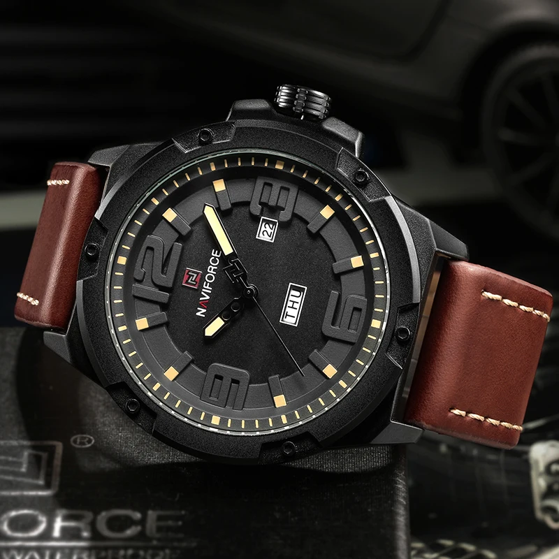 NAVIFORCE новый модный бренд для мужчин Спорт часы человек кварцевые Дата Неделя