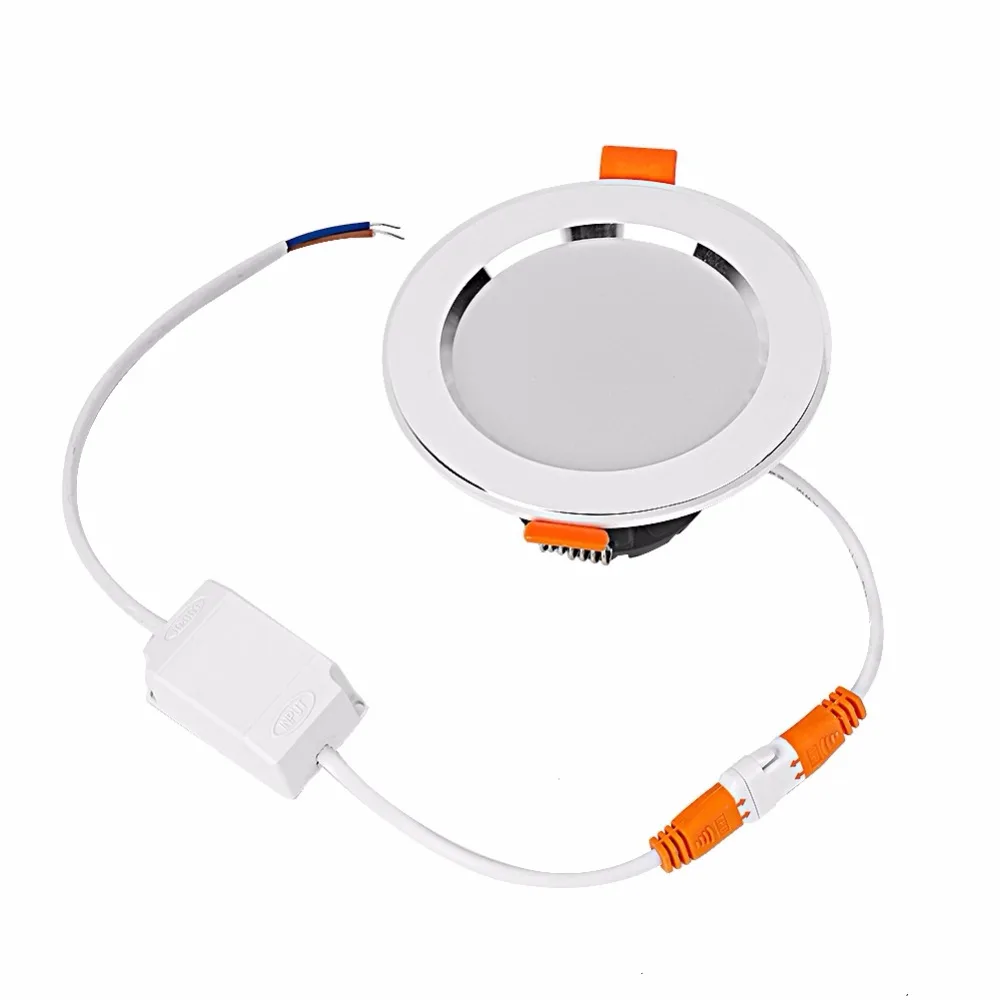 AC 85-265V 7W RGB+W Smart WIFI LED Downlight Light Voice APP Control Lamp Silver Ring