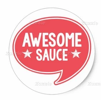 1 5inch awesome sauce text balloon classic round sticker