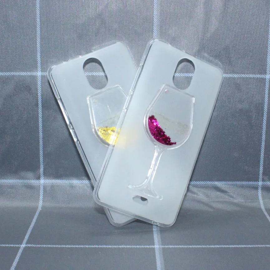 Red Wine Cup Dynamic Liquid Bling Glitter Quicksand Moving Star Cover For Wiko Kenny 5.0 inch 3D Phone Case Capa | Мобильные