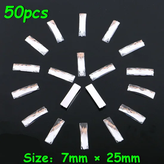 50pcs Twilingh 50 шт./лот Топ сияющие хрустальные стразы Камень Прямоугольник Серебряный без отверстия женские Стразы DIY ювелирные изделия - Цвет: 50pcs
