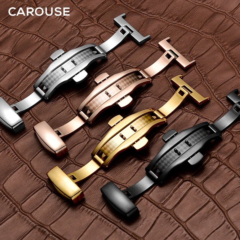 Ремешок для часов Carouse с застежкой-бабочкой сменный двойной складной браслет