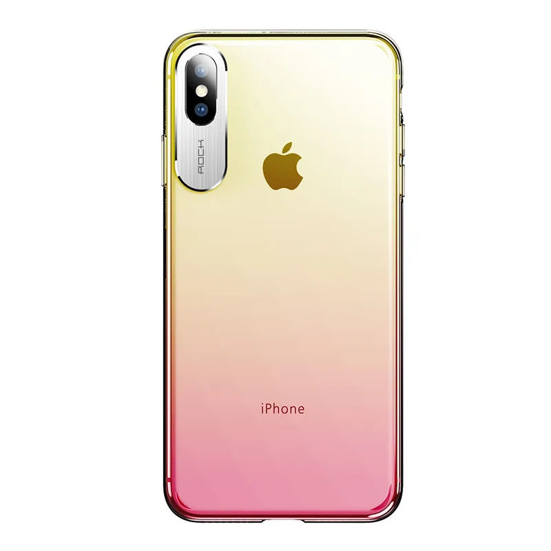 ROCK чехол для Apple iphone X XS Max, роскошный тонкий прозрачный защитный чехол для iphone XR, прозрачный чехол - Цвет: Red