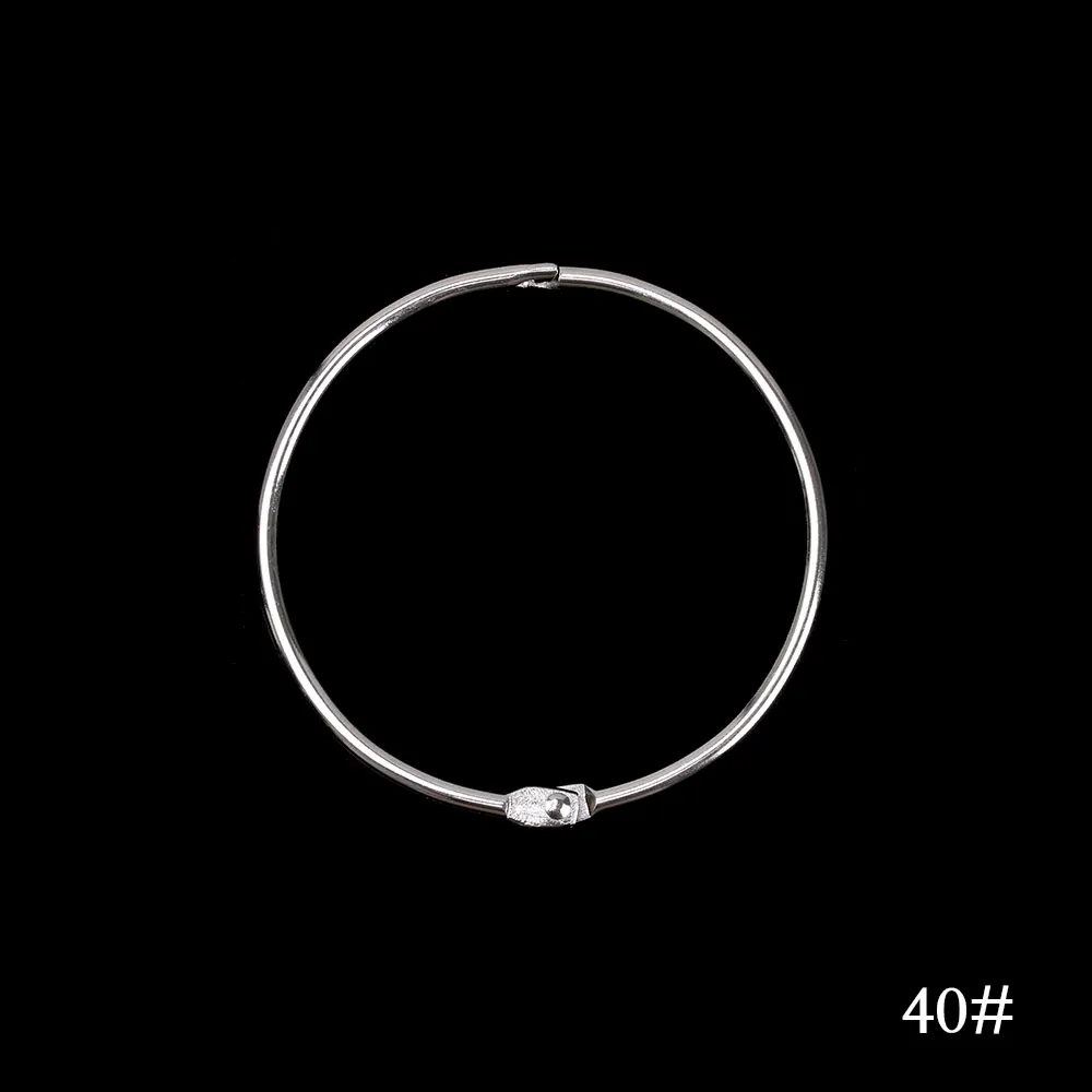 40 10 шт./партия из листового металла книга переплет серьги-Конго кольца Многофункциональный Серебристый Брелок для ключей круг альбом «сделай сам» скрапбук ремесло - Цвет: 40