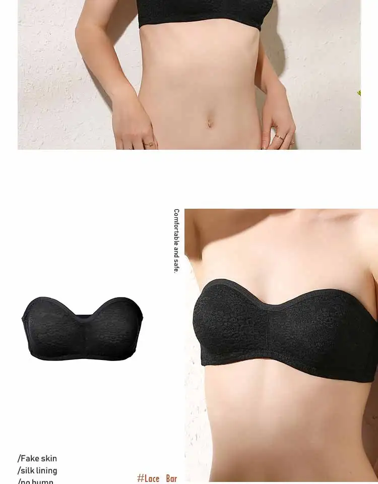 DOBREVA Sexy Lace Backless Bras For Women Lingerie Brassiere Full Cup Invisible Multiway Strapless Bra Underwear