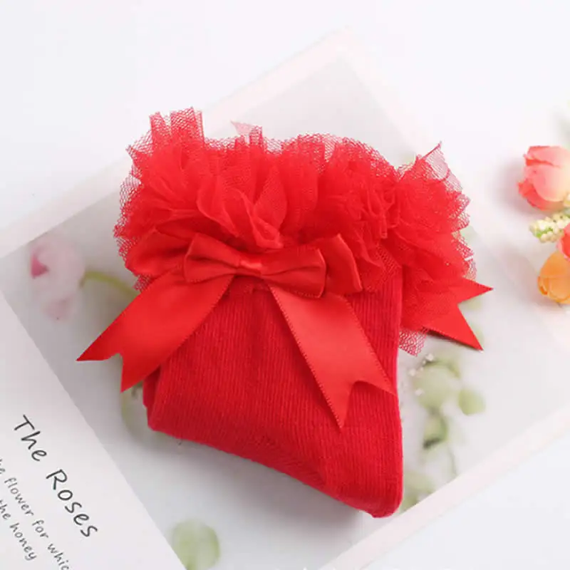 Носки для маленьких девочек с бантом кружевные хлопковые носки принцессы